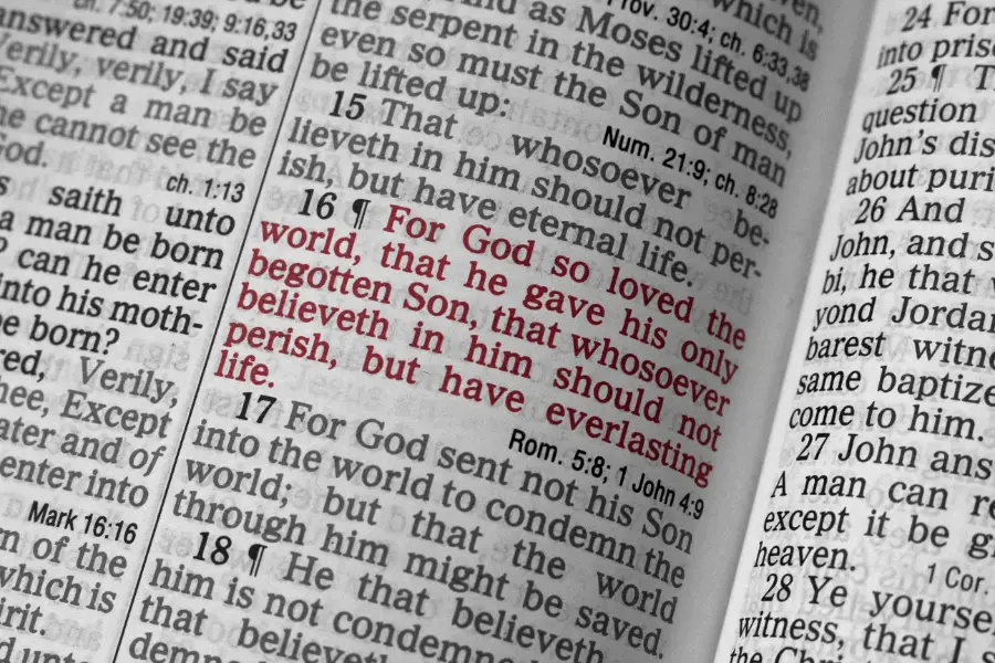 Open Bible On John 3:16 Verse