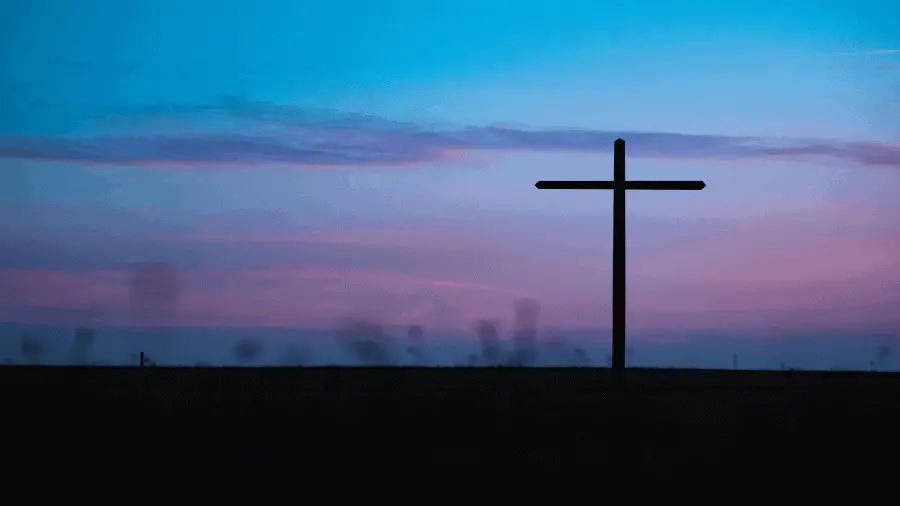 Cross In Field Dusk Or Dawn