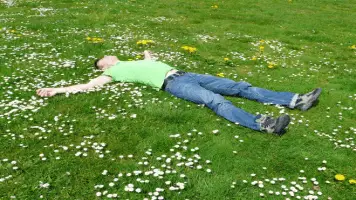 Man Resting In Green Grass 356x200