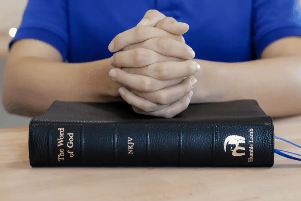 Praying Hands On Bible 1200x800